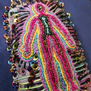 Hand Crafted Multicolor "Aura" Beaded Accent Pillow